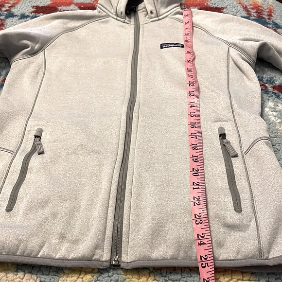 Patagonia Tech Fleece Hoody Birch White Women’s Medium Pockets Logo Full Zip - Picture 9 of 13